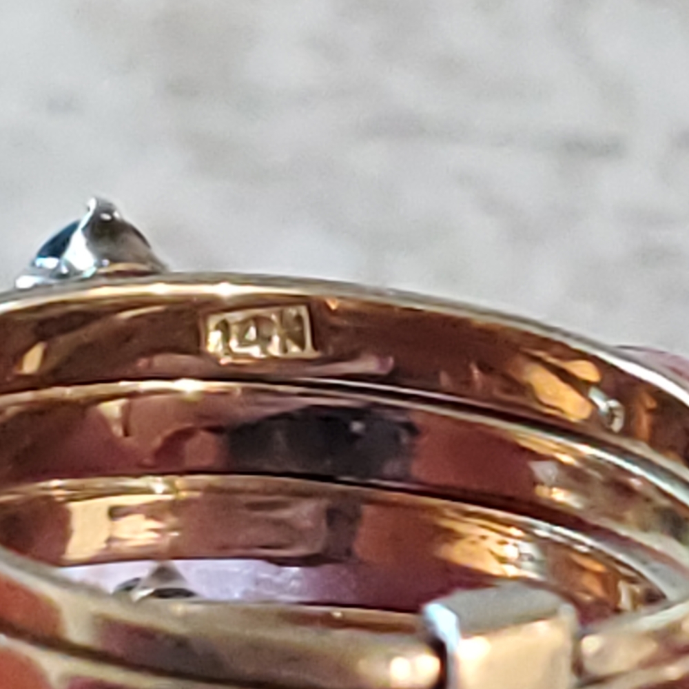 14k Yellow Gold Sapphire Vintage Harem Ring - Picture 5 of 17